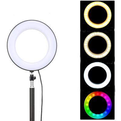 China Zomei 10 inch RGB PORTABLE Colorful Flowing LED Ring Light with Selfie Stick Holder and Remote for sale