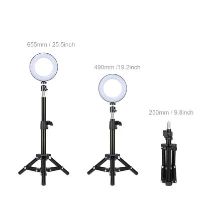 China New Design Mini Zomei 6 Inch RGB Circle Selfie Ring Light Phone With Tripod Stand For Video Recording for sale