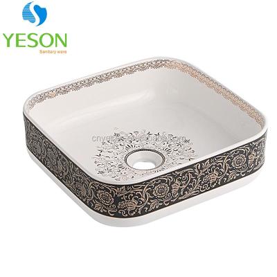 China Modern Porcelain Material Bathroom Sink Cabinet Lavatory Countertops Ceramic Basin for sale