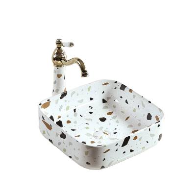 China Bathroom Sanitary Ware Colorful Sanitary Ware Modern Design Wash Hand Basin Art Ceramic Basin for sale