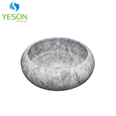 China Modern Natural Stone Marble Outside Round Garden Wash Basin for sale