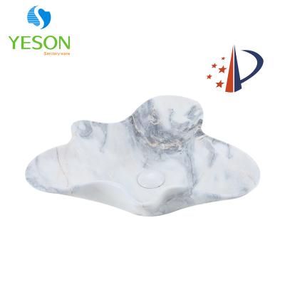 China Modern Luxury Marble Design Bathroom Wash Basin Durable Ceramic Basin for sale