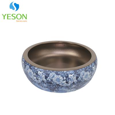 China 164 Flower Design Modern Handmade Ceramic Wash Basin Sizes for sale