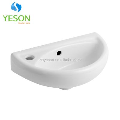 China Chaozhou Modern Ceramic Faucet Hole Wall Hung Corner Basin Pedestal Wash Sink for sale