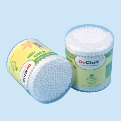 China Disposable Makeup Cleansing Stick Sterilized Plastic Double Sided Alcohol Cotton Buds White Stick Q-Tips Natural Cotton Bud Swab for sale