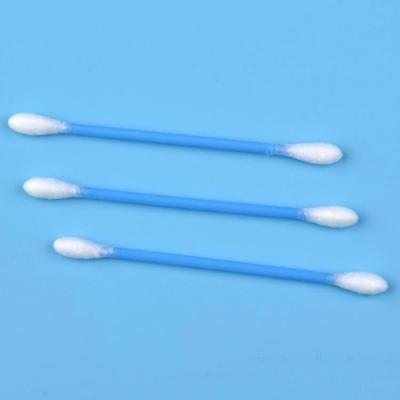 China Baby Care First Aid Cleansing Disposable Makeup Tools, White Sterile 100% Natural Plastic Stick Blue Cotton Swab Swabs Sticks Cotton Bud for sale