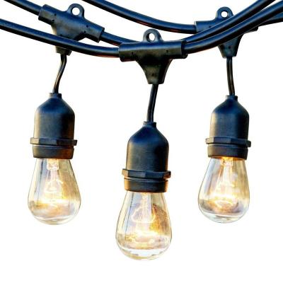 China White Edison Bulbs Connectable E27 48ft LED String Light Christmas Garden Outdoor Wall Decoration with Hanging Sockets LED String Light for sale