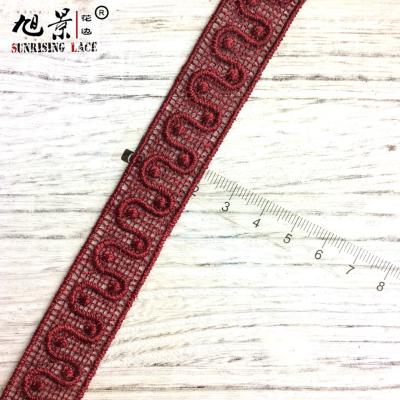 China Sustainable Wholesale Multi Colored French Embroidery Fine Lace Trim for sale