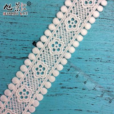 China Factory Sustainable Polyester Lace Embroidery Venice Lace Chemical Trim for sale