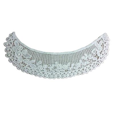 China White Neckerchief Viable Neck Trim Polyester Jacquard Tulle Collar Embroidery India Lace Fabric For Dress for sale