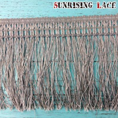 China Long Fashion Rayon Silk Fabric Cut Trim Lace Up Chainette Fringe for sale