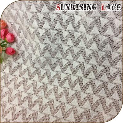 China New Design Viable Lace Dress Swiss Korean White Chemical Embroidery Lace Fabric for sale