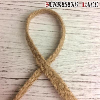 China Eco-Friendly Sustainable Natural Braid Flat Hemp Woven Jute Webbing for sale