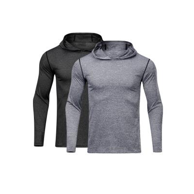 China QUICK DRY Men's Fitness Jacket Factory Wholesale Price Muscle Compression Slim Fit Hoodies With High Quality for sale