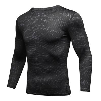 China QUICK DRY Custom Men's Gym Slim Fit Compression Muscle Fitness Breathable Long Sleeve T-Shirts Masks Active Wear Tee Clothing for sale