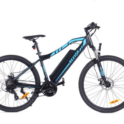 China Electric Warehouse Poland Bezior M1 PRO 27.5 Inch Electric Bicycle Moutain Moped 500W Motor Spoke Wheel Electric Mountain Bike for sale