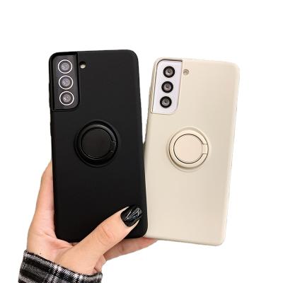 China Shockproof Black And White Circle Bracket Mobile Phone Case For Samsung s21 s20 plus S21ultra case for sale