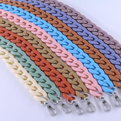 China Fashion design 2*3cm morandi color restriction acrylic cuban chain bag chain accessories for sale