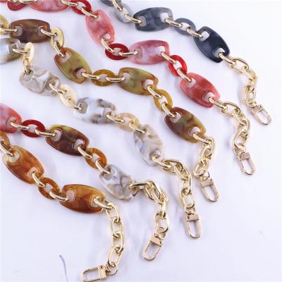 China ACRYLIC+ALUMINUM Bags Handbag Accessories Chains New Design Hog ​​Nose Acrylic Resin Bag Chain Plastic Shoulder Chains for sale