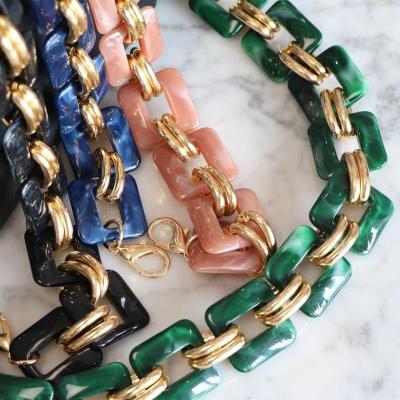 China Bag Chain 20 Colors Exclusive Designer Mix Square Metal Acrylic Handles Bag Chains For Decoration for sale