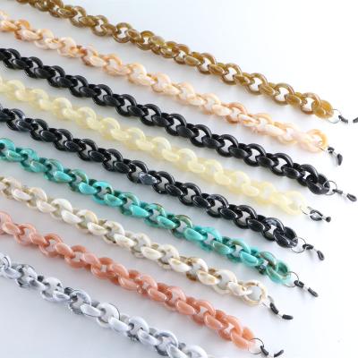 China 2020 Vintage Fashion 14 Colors Designer Eyeglass Chains Chunky Acrylic Trendy Glass Neck Chains for sale