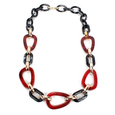 China Bag Chain Women Necklace Jewelry Choker Multi Colors Acrylic Thick Link Chain Necklace for sale