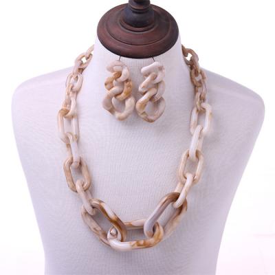 China Fashion punk shell color adjustable+chain+necklace acrylic necklace set for women for sale