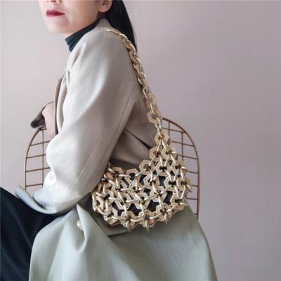 China Chainmail Bag 2020 Chain Net Bag Stretching Acrylic Acrylic Clutch Bag for sale