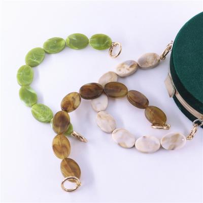 China Acrylic+Metal Making Bag Hanger Round Shape Acrylic Beads Handle For Handmade Bag DIY Tote Purse Frame for sale