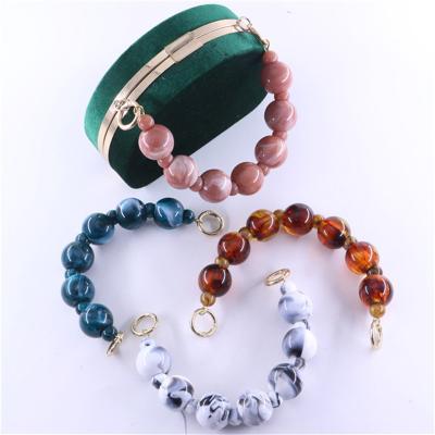 China 2020 New Design 30mm Acrylic + Metal Bulky Beads Acrylic Handle For DIY Bag Accessories for sale