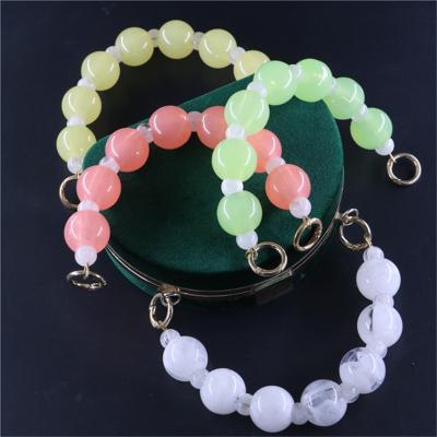 China Funky Candy Color 2020 Style Chunky Acrylic + Metal Jelly Beads 30mm Bag Strap Handle Accessories for sale