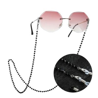 China For Glass Sunglasses Masking Chains Black Lanyard Eyewear Necklace Jewelry Gift Crystal Beads Eyeglasses Necklace Metal for sale