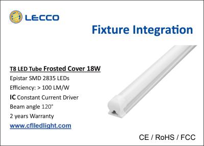 China Warm White 120cm T8 LED Tube Milky PC Cover 6000K With Epistar LED Chip for sale