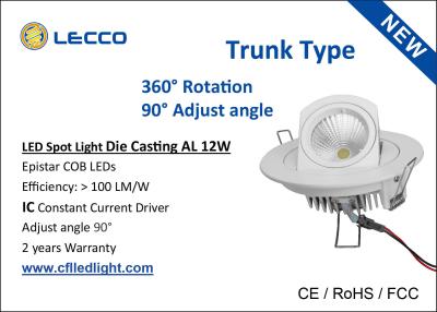 China Adjustable Led Recessed Spot Lights , High Brightest Led Spotlight Trunk Type for sale