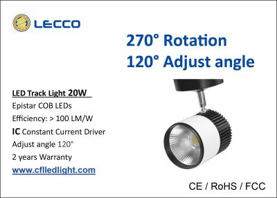 China 20W COB LED Track Lights For Clothing Shop Adjust Angle 2000 LM for sale