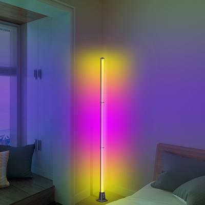 China Modern Modern Bedroom RGB LED Floor Standing Corner Multicolor Remote Control Lamp for sale