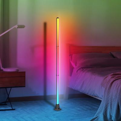 China Modern Smart RGB Wifi LED Tripod Room Tuya Remote Standing Corner Floor Lamp for sale