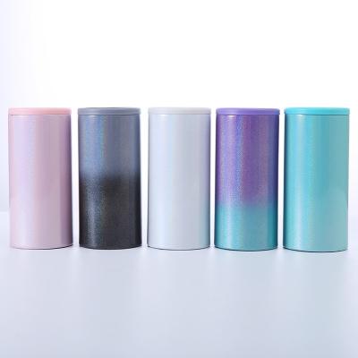 China Coozie 360ml Beer Can Cooler Stainless Steel Dual Wall Formed Box Cooler Viable Reusable Insulated Steel Cola 360ml Promotion for sale