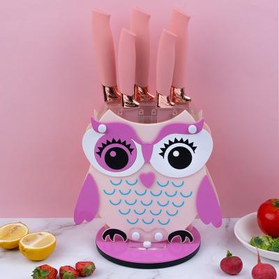 China 2021 New Arrival Amazon Hot Sale Cartoon Kitchen Tools Disposable 6 Piece Kitchen Knife Set for sale