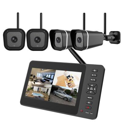 China 2022 New 7 Inch NIGHT VISION 720 4CH 2.4G Wireless CCTV Home Security Camera System for sale