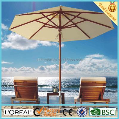 China 48 Inch Patio Manual Open Wooden Umbrella and Beach Umbrella for sale