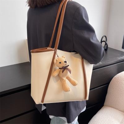 China Retro fashion women bags large capacity tote women2021New solid color textured single shoulder one shoulder for sale