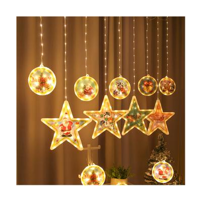 China String Garlands 2021 New Star Lights Decoration Christmas Round LED Lights for sale