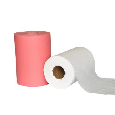 China Anti-bacteria 55% Cellulose 45% PET New Product Premium Cleaning Paper Roll for sale