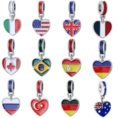 China FASHIONABLE Novelty Dangling Charm Jewelry Pendant National Flag Charm for sale