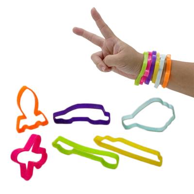 China FASHIONABLE Rocket Car Truck Shape Jumbo Buddy Bands Auto Series Silicone Wristbands for sale