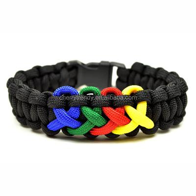 China TRENDY Autism Awareness Paracord Survival Bracelets for sale