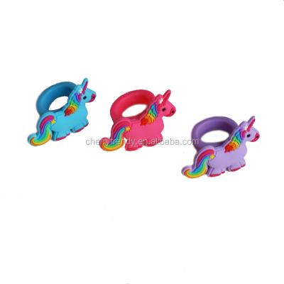 China FASHIONABLE Unicorn Rings Kids Silicone Rubber Ring for sale