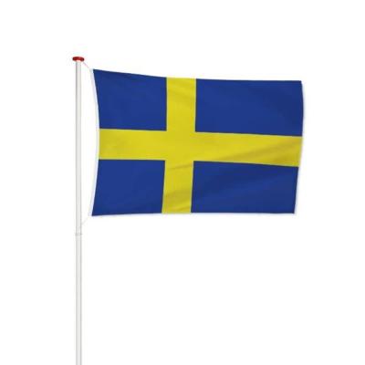 China Factory Wholesale National 100% Polyester Sweden Flag For Outdoor Using for sale