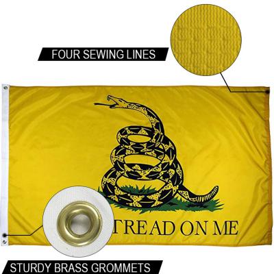 China Dont Tread on me Flag 3x5 ft Outdoor Heavy duty Dupont Nylon US Flags Strong Canvas Heading and  Brass Grommets for sale